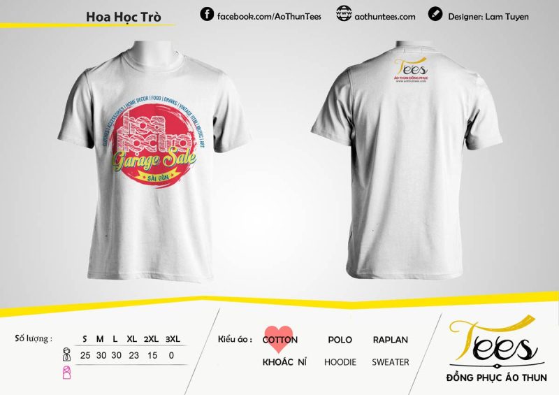Mẫu áo thun thương hiệu Tees mang đến cho làm quà tặng cho báo Hoa Học Trò - Tp. Hồ Chí Minh