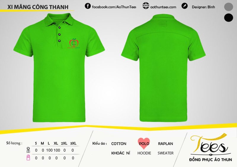 Mẫu áo thun đồng phục Xi Măng Công Thanh - ORDER XI MANG CONG THANH 1000