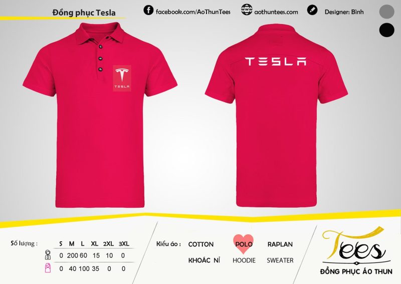 Áo thun đồng phục nhân viên Tesla - tesla