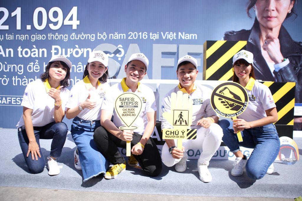 Áo thun sự kiện Safe Steps của Liên Hợp Quốc tại Việt Nam - Ao thun Safe steps Road Safety 20