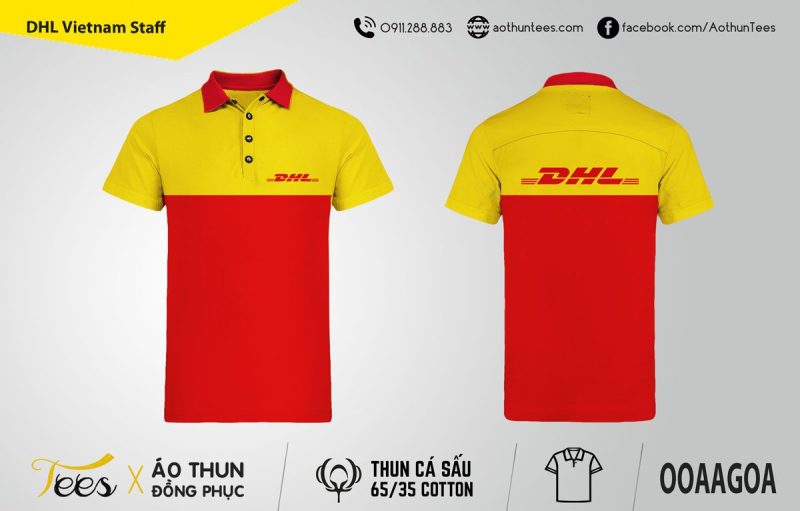 Áo thun đồng phục công ty chuyển phát nhanh DHL Việt Nam - dhl02