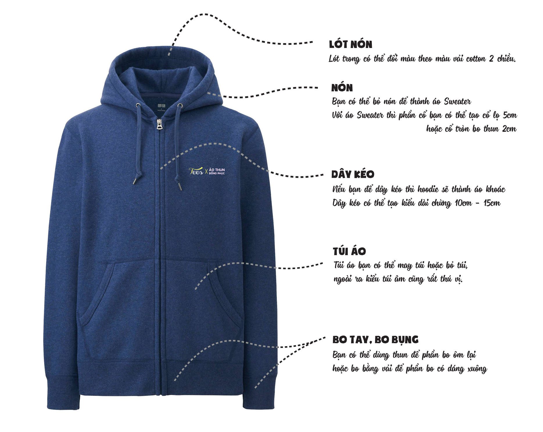 Giới thiệu sản phẩm áo Hoodie - Sweater đồng phục - file thiet ke