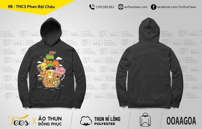Áo hoodie đồng phục lớp 9B - THCS Phan Bội Châu - 9B THCS Phan Boi Chau a