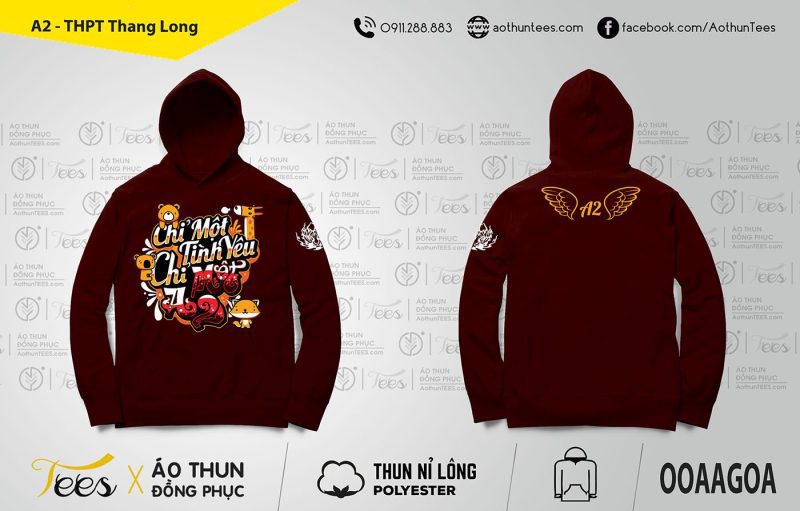 Áo hoodie đồng phục lớp 12A2 - THPT Thăng Long - 05.2. A2 THPT Thang Long 2