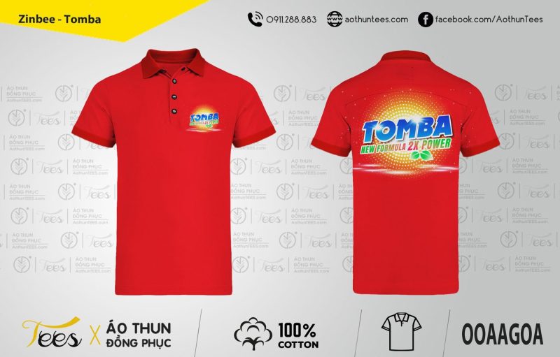 Áo thun đồng phục thương hiệu bột giặt TOMBA - 017. Zinbee Tomba