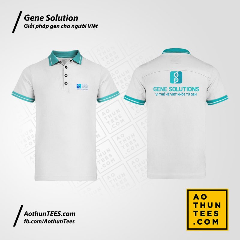 Áo thun đồng phục Gene Solution - Giải pháp Gen cho người Việt - ok Ao Trang Bo xanh ngoc2
