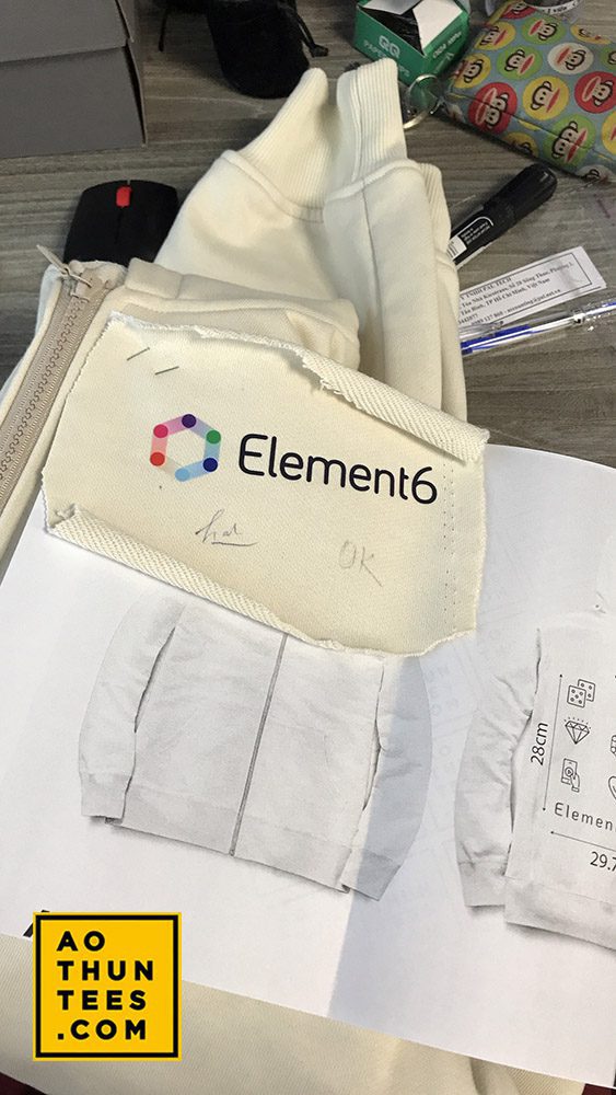 Áo khoác nỉ đồng phục cao cấp Element6 - Logo cua ao khoac ni Element6